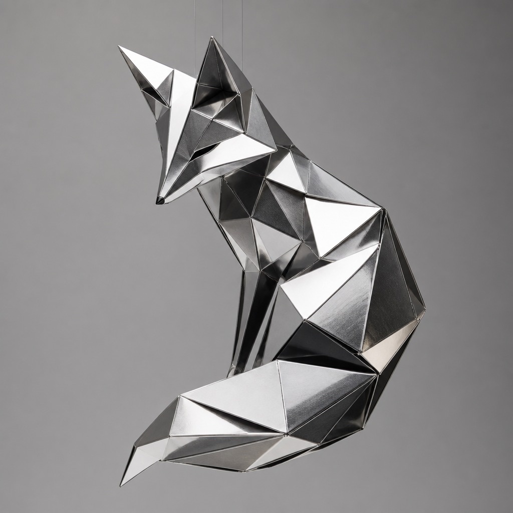 Metallic Origami Sculpture
